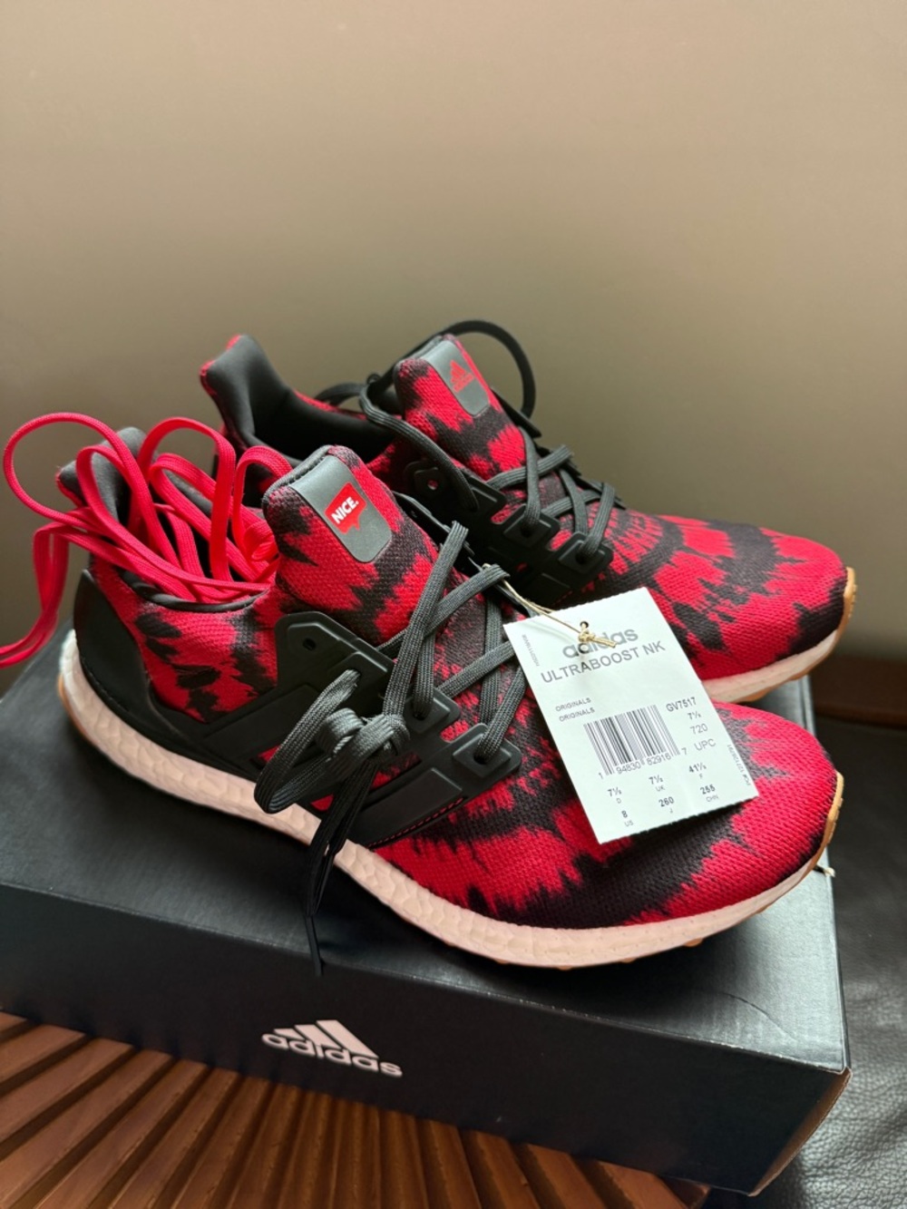 adidas Ultraboost NK Red and Black Knit Sneakers